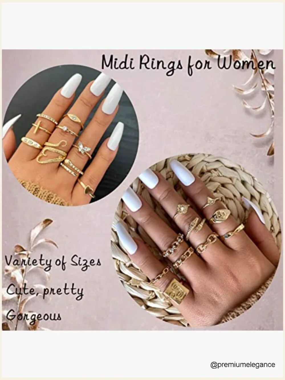 60 Pcs Vintage Stackable Rings Set, Midi Knuckle Rings Gold, Dainty Ring Pack